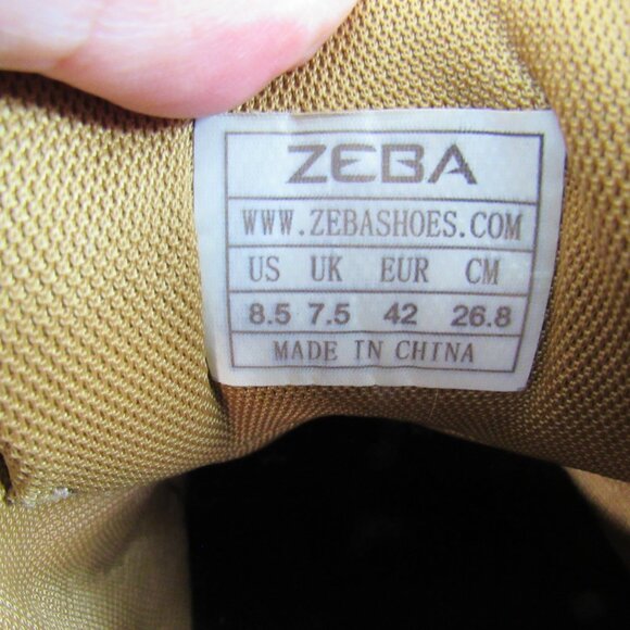 ZEBA Men's Brown & White Lace Up Walking Orthopedic Athleisure Shoes Size 8.5 - Picture 7 of 8